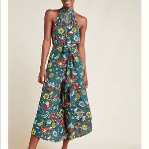 Geneva Floral pattern Wide Leg Halter Jumpsuit